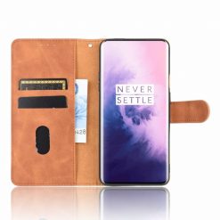 Lacné Kryty | Peňaženkové puzdro Solid hnedé – OnePlus 7 Pro | Lacné Kryty