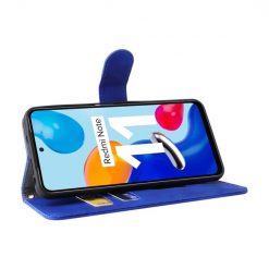 Lacné Kryty | Peňaženkové puzdro Solid modré – Xiaomi Redmi Note 11 (4G) / Note 11S | Lacné Kryty