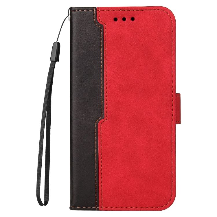 Peňaženkové puzdro Stitching čierno-červené – Vivo V21 5G