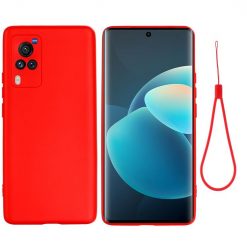 Lacné Kryty | Silikónový kryt Solid color červený – Vivo X60 Pro | Lacné Kryty
