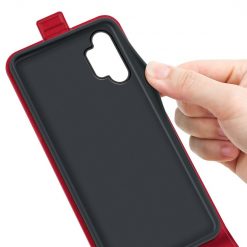 Lacné Kryty | Vyklápacie puzdro Vertical flip case červené – Samsung Galaxy A13 (4G) | Lacné Kryty