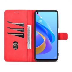 Lacné Kryty | Peňaženkové puzdro AZNS Skin Feel červené – Realme 9i / Oppo A96 | Lacné Kryty