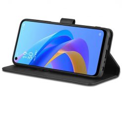 Lacné Kryty | Peňaženkové puzdro AZNS Skin Feel čierne – Realme 9i / Oppo A96 | Lacné Kryty