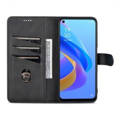 Lacné Kryty | Peňaženkové puzdro AZNS Skin Feel čierne – Realme 9i / Oppo A96 | Lacné Kryty