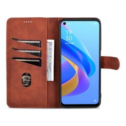 Peňaženkové puzdro AZNS Skin Feel hnedé – Realme 9i / Oppo A96 | Lacné Kryty Lacné Kryty | Peňaženkové puzdro AZNS Skin Feel hnedé – Realme 9i / Oppo A96 | Lacné Kryty