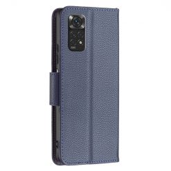 Lacné Kryty | Peňaženkové puzdro Fancy Litchi modré – Xiaomi Redmi Note 11 (4G) / 11S | Lacné Kryty
