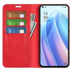Peňaženkové puzdro Posh magnetic case červené – Oppo Reno7 5G (Reno 7 5G) | Lacné Kryty Lacné Kryty | Peňaženkové puzdro Posh magnetic case červené – Oppo Reno7 5G (Reno 7 5G) | Lacné Kryty