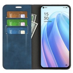 Lacné Kryty | Peňaženkové puzdro Posh magnetic case modré – Oppo Reno7 5G (Reno 7 5G) | Lacné Kryty