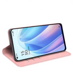 Peňaženkové puzdro Posh magnetic case ružové – Oppo Reno7 5G (Reno 7 5G) | Lacné Kryty Lacné Kryty | Peňaženkové puzdro Posh magnetic case ružové – Oppo Reno7 5G (Reno 7 5G) | Lacné Kryty