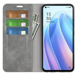 Lacné Kryty | Peňaženkové puzdro Posh magnetic case sivé – Oppo Reno7 5G (Reno 7 5G) | Lacné Kryty
