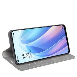 Lacné Kryty | Peňaženkové puzdro Posh magnetic case sivé – Oppo Reno7 5G (Reno 7 5G) | Lacné Kryty