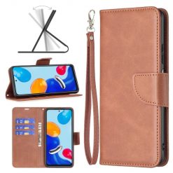Lacné Kryty | Peňaženkové puzdro Retro Lambskin hnedé – Xiaomi Redmi Note 11 (4G) / 11S | Lacné Kryty
