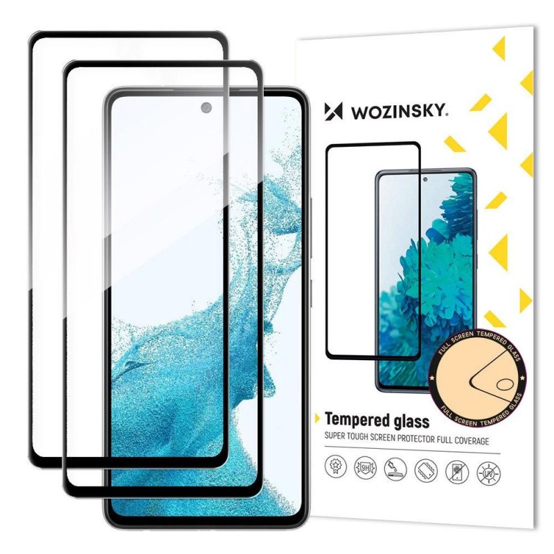 Lacné Kryty | Tvrdené sklo celopovrchové 9H Wozinsky čierne 2x – Samsung Galaxy A53 5G
