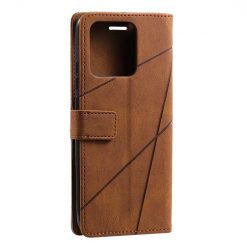 Lacné Kryty | Knižkové puzdro Rhombus hnedé – Xiaomi Redmi 10C | Lacné Kryty