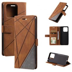 Lacné Kryty | Knižkové puzdro Rhombus hnedé – Xiaomi Redmi 10C | Lacné Kryty