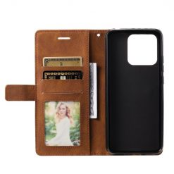 Lacné Kryty | Knižkové puzdro Rhombus hnedé – Xiaomi Redmi 10C | Lacné Kryty