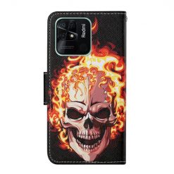 Knižkové puzdro Trendy Cross case Lebka v ohni – Xiaomi Redmi 10C | Lacné Kryty Lacné Kryty | Knižkové puzdro Trendy Cross case Lebka v ohni – Xiaomi Redmi 10C | Lacné Kryty