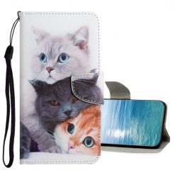 Lacné Kryty | Knižkové puzdro Trendy Cross case Tri mačky – Samsung Galaxy A13 (4G) | Lacné Kryty