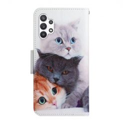 Lacné Kryty | Knižkové puzdro Trendy Cross case Tri mačky – Samsung Galaxy A13 (4G) | Lacné Kryty