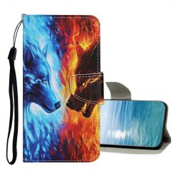 Lacné Kryty | Knižkové puzdro Trendy Cross case Vlk v plameňoch – Samsung Galaxy A13 (4G) | Lacné Kryty