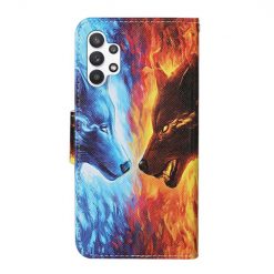 Lacné Kryty | Knižkové puzdro Trendy Cross case Vlk v plameňoch – Samsung Galaxy A13 (4G) | Lacné Kryty