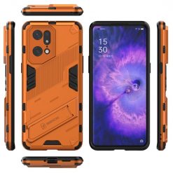 Lacné Kryty | Odolný Kryt Punk armor case oranžový – Oppo Find X5 Pro | Lacné Kryty