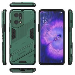 Lacné Kryty | Odolný Kryt Punk armor case zelený – Oppo Find X5 Pro | Lacné Kryty