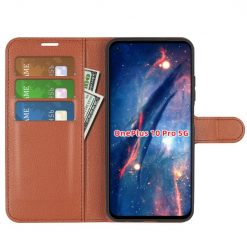 Peňaženkové puzdro Litchi hnedé – OnePlus 10 Pro | Lacné Kryty Lacné Kryty | Peňaženkové puzdro Litchi hnedé – OnePlus 10 Pro | Lacné Kryty