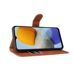 Lacné Kryty | Peňaženkové puzdro Solid hnedé – Samsung Galaxy M23 | Lacné Kryty