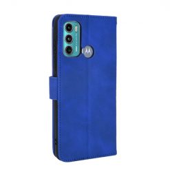 Lacné Kryty | Peňaženkové puzdro Solid modré – Motorola Moto G60 | Lacné Kryty