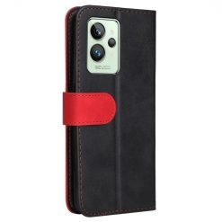 Lacné Kryty | Peňaženkové puzdro Stitching čierno-červené – Realme GT 2 Pro | Lacné Kryty