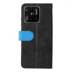 Lacné Kryty | Peňaženkové puzdro Stitching čierno-modré – Xiaomi Redmi 10C | Lacné Kryty
