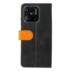 Peňaženkové puzdro Stitching čierno-oranžové – Xiaomi Redmi 10C | Lacné Kryty Lacné Kryty | Peňaženkové puzdro Stitching čierno-oranžové – Xiaomi Redmi 10C | Lacné Kryty