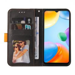 Peňaženkové puzdro Stitching čierno-oranžové – Xiaomi Redmi 10C | Lacné Kryty Lacné Kryty | Peňaženkové puzdro Stitching čierno-oranžové – Xiaomi Redmi 10C | Lacné Kryty
