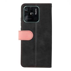 Peňaženkové puzdro Stitching čierno-ružové – Xiaomi Redmi 10C | Lacné Kryty Lacné Kryty | Peňaženkové puzdro Stitching čierno-ružové – Xiaomi Redmi 10C | Lacné Kryty