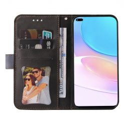 Lacné Kryty | Peňaženkové puzdro Stitching čierno-sivé – Honor 50 Lite / Huawei Nova 8i | Lacné Kryty
