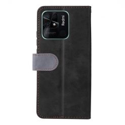 Peňaženkové puzdro Stitching čierno-sivé – Xiaomi Redmi 10C | Lacné Kryty Lacné Kryty | Peňaženkové puzdro Stitching čierno-sivé – Xiaomi Redmi 10C | Lacné Kryty