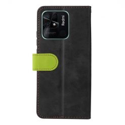 Peňaženkové puzdro Stitching čierno-zelené – Xiaomi Redmi 10C | Lacné Kryty Lacné Kryty | Peňaženkové puzdro Stitching čierno-zelené – Xiaomi Redmi 10C | Lacné Kryty