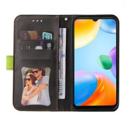 Peňaženkové puzdro Stitching čierno-zelené – Xiaomi Redmi 10C | Lacné Kryty Lacné Kryty | Peňaženkové puzdro Stitching čierno-zelené – Xiaomi Redmi 10C | Lacné Kryty