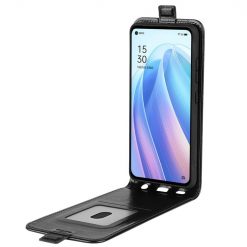 Lacné Kryty | Vyklápacie puzdro Vertical flip case čierne – Oppo Reno7 5G (Reno 7 5G) | Lacné Kryty