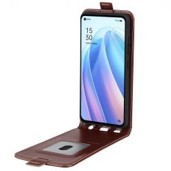Vyklápacie puzdro Vertical flip case hnedé – Oppo Reno7 5G (Reno 7 5G) | Lacné Kryty Lacné Kryty | Vyklápacie puzdro Vertical flip case hnedé – Oppo Reno7 5G (Reno 7 5G) | Lacné Kryty