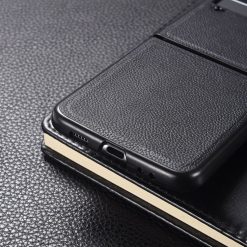 Lacné Kryty | Kožený kryt Smart Skin čierny – Samsung Galaxy Z Flip 4 | Lacné Kryty