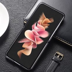 Lacné Kryty | Kožený kryt Smart Skin čierny – Samsung Galaxy Z Flip 4 | Lacné Kryty