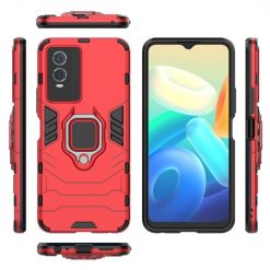 Lacné Kryty | Odolný kryt Ring Armor červený – Vivo Y76 5G | Lacné Kryty