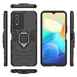 Lacné Kryty | Odolný kryt Ring Armor čierny – Vivo Y76 5G | Lacné Kryty