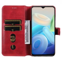 Lacné Kryty | Peňaženkové puzdro Classic Leather case červené – Vivo Y55 5G | Lacné Kryty