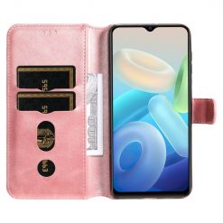 Lacné Kryty | Peňaženkové puzdro Classic Leather case ružové – Vivo Y55 5G | Lacné Kryty