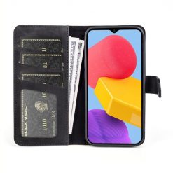 Peňaženkové puzdro Dual Wavy Case čierne – Samsung Galaxy M13 | Lacné Kryty Lacné Kryty | Peňaženkové puzdro Dual Wavy Case čierne – Samsung Galaxy M13 | Lacné Kryty