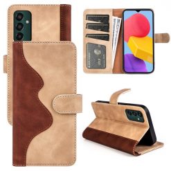 Lacné Kryty | Peňaženkové puzdro Dual Wavy Case hnedé – Samsung Galaxy M13 | Lacné Kryty