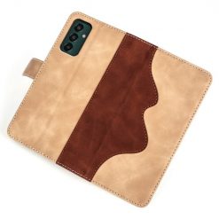 Lacné Kryty | Peňaženkové puzdro Dual Wavy Case hnedé – Samsung Galaxy M13 | Lacné Kryty